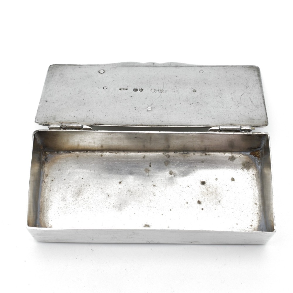 Antique Victorian Solid Silver Snuff Box Trinket Box Cherubs 1885