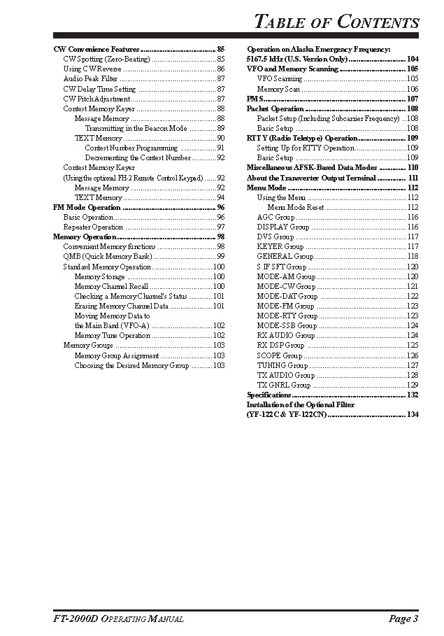 Yaesu FT-2000D Transceiver Instruction Manual Operating Guide Coil Bound
