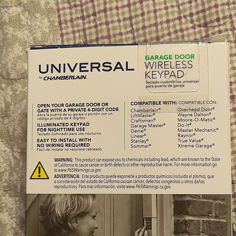 Chamberlain Universal Wireless Keypad KLIK2U-P2 Keyless Entry Battery-Powered
