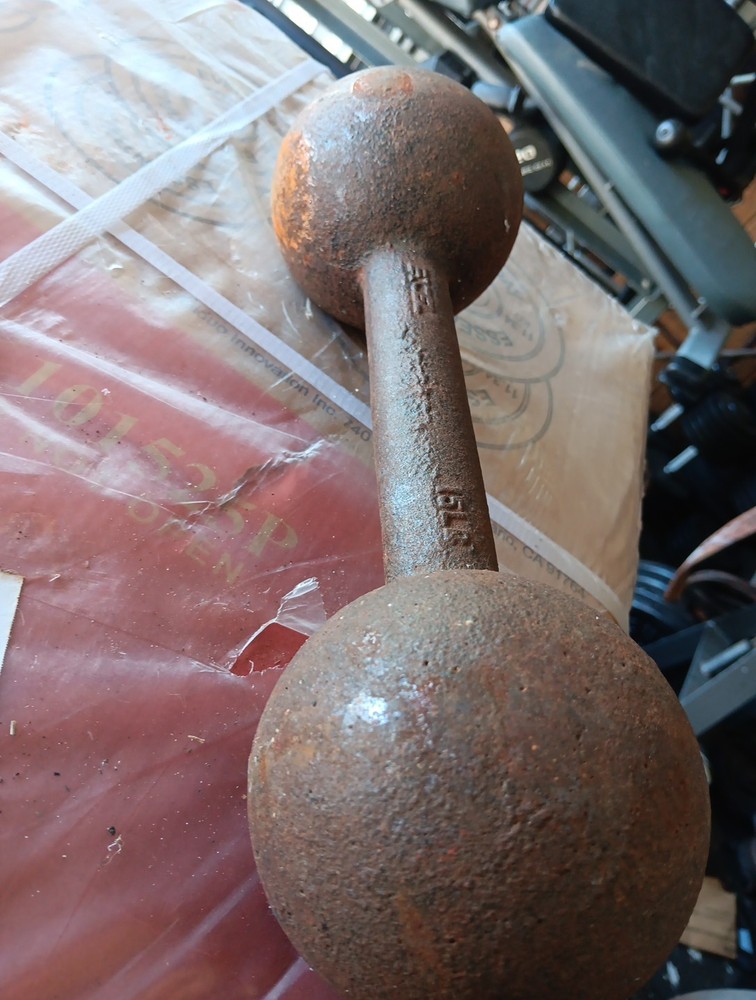 Vintage 15 Lb Globe Dumbbell Excel