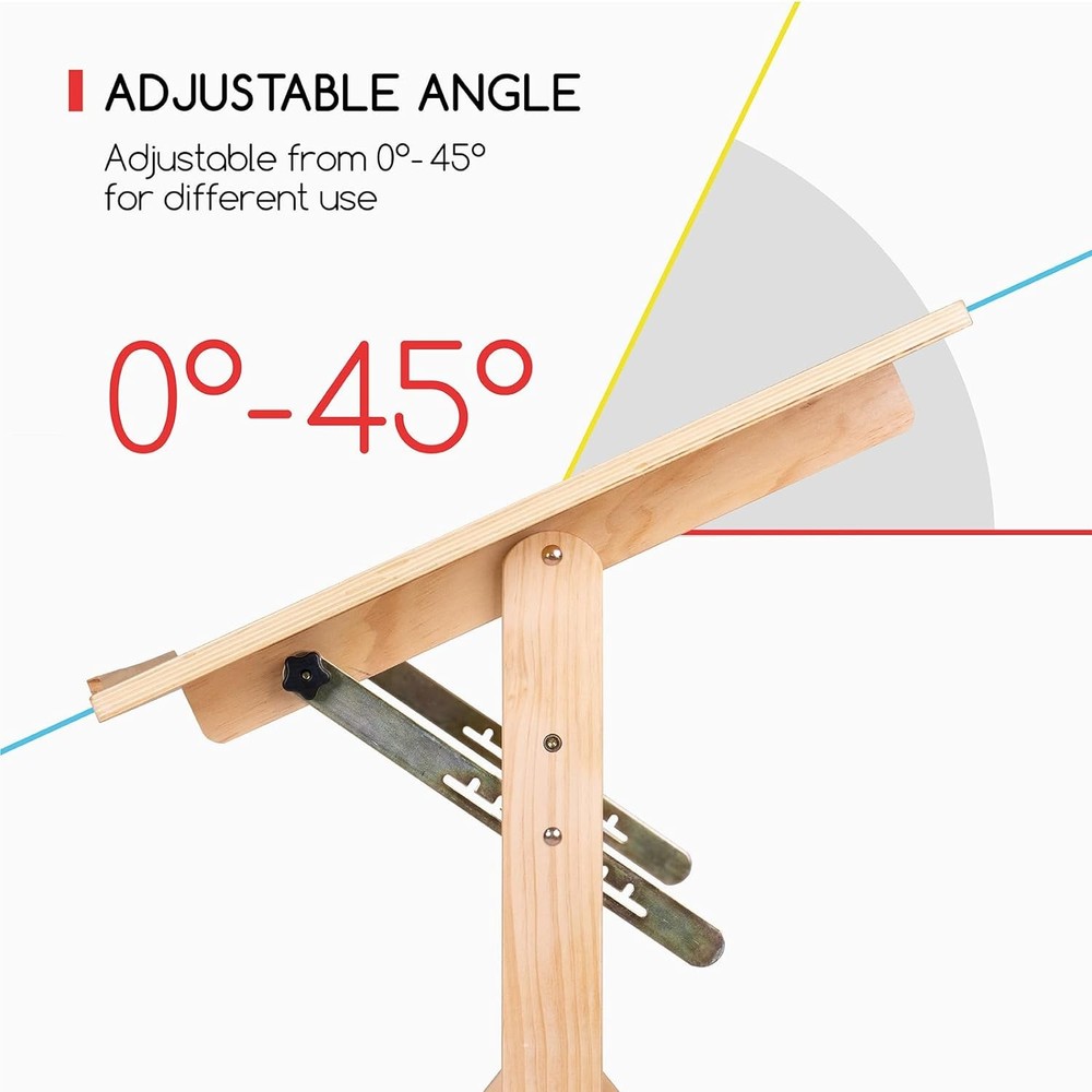 MEEDEN Wood Adjustable Drafting Table 35.5x23.5in Rustic