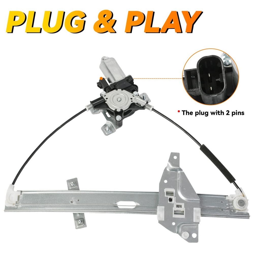 Front Left Driver Side Power Window Regulator with Motor Assembly - Silver