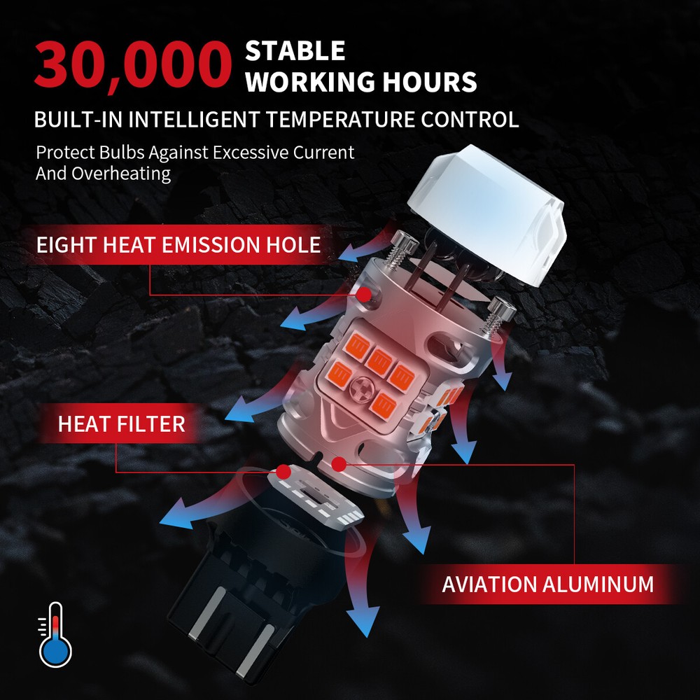 LASFIT 7443 7440 Led Turn Signal Light Bulbs Anti Hyper Flash Super Bright White