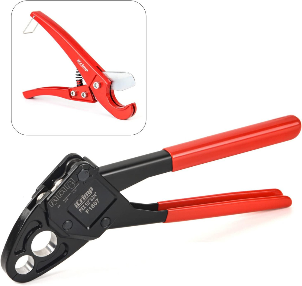 Icrimp Combo Angle Head PEX Crimping Tool C/W PEX Cutter