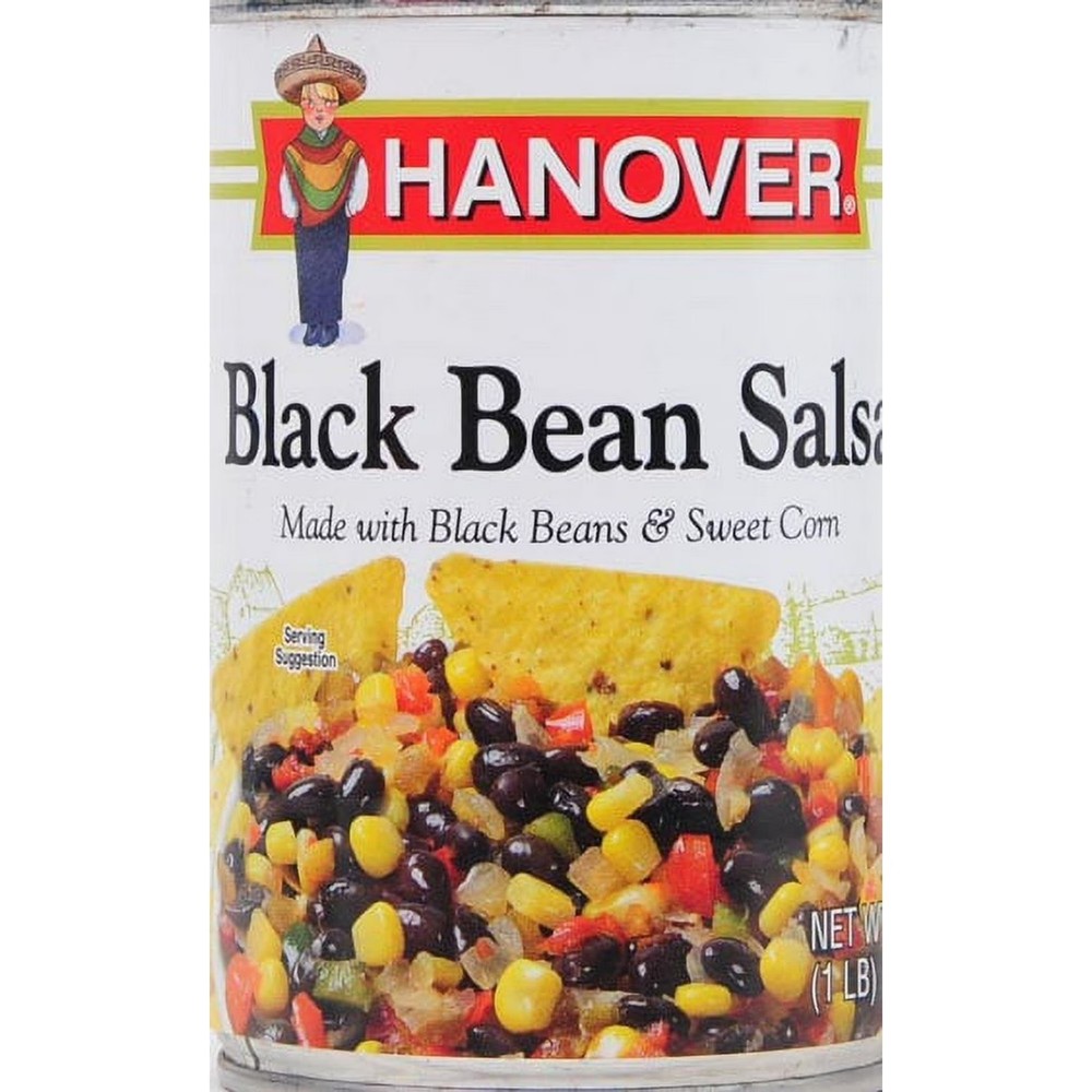 (6 pack) Hanover Black Bean Salsa, 16 oz Can..