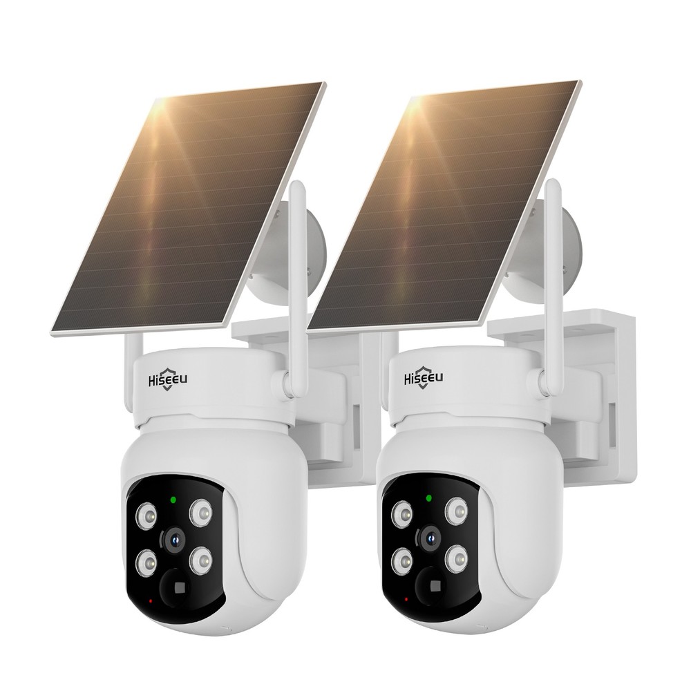 HISEEU Wireless Solar Security Camera 4MP Color Night Vision Human Detect Audio