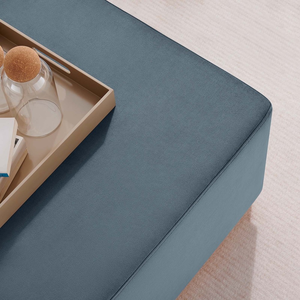 Modway Large 28" Square Performance Velvet Upholstered Ottoman