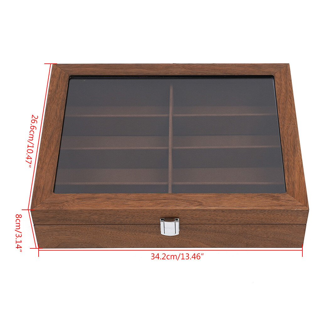 Eyeglass Display Box Sunglasses Case 8-Bits Sunglasses Storage Walnut Box Gift