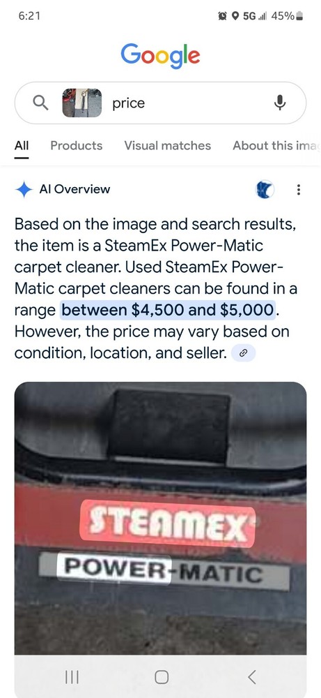 SteamEx Power-matic Carpet Cleaner