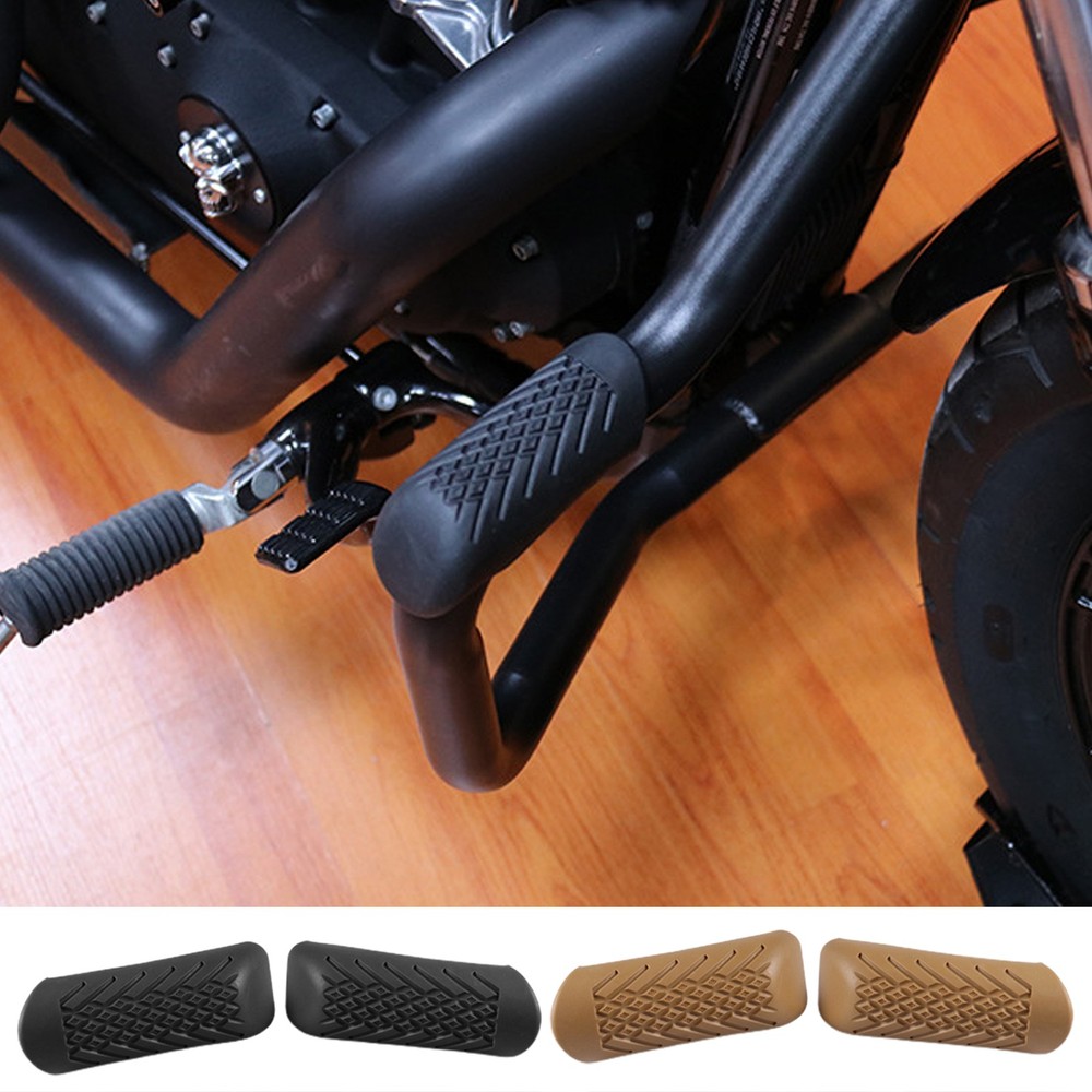 2pcs Rubber Motorcycle Engine Crash Bar Guard Slider Frame Protector Bumper