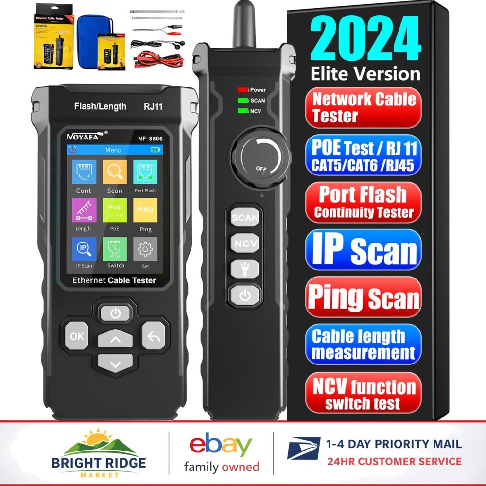Handheld Network Cable Tester with Ping Function and Cable Length Measurement