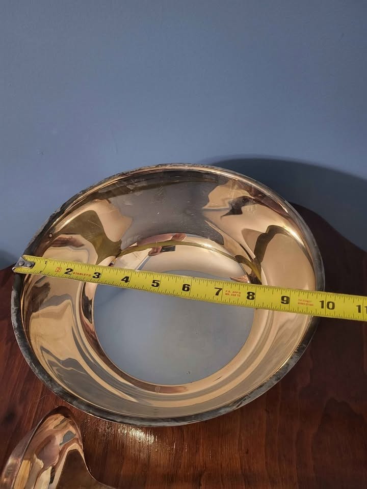 Silver plated punch bowl with ladle