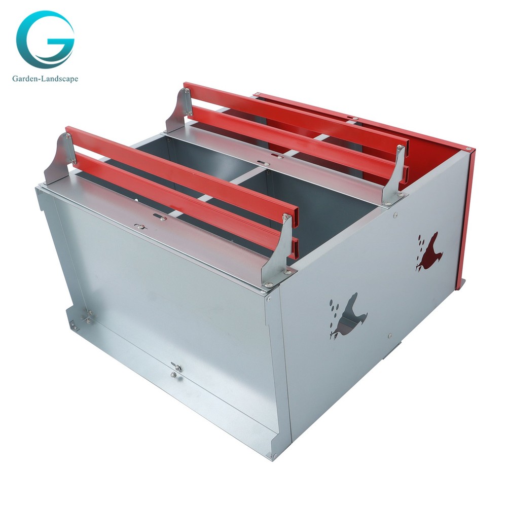 Durable Poultry Nest Box 4 Compartment Chicken Nesting Box Metal Wall Mount