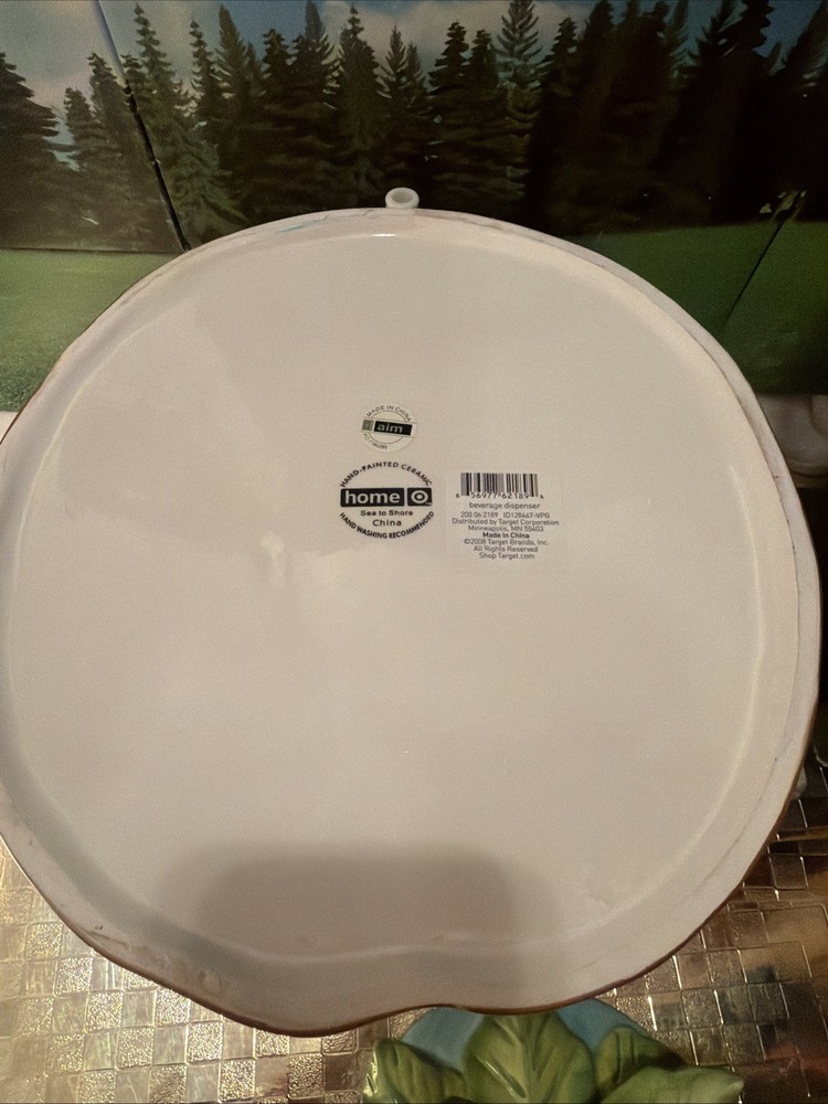 Juice Ceramic Dispenser With Monkeys Palms design