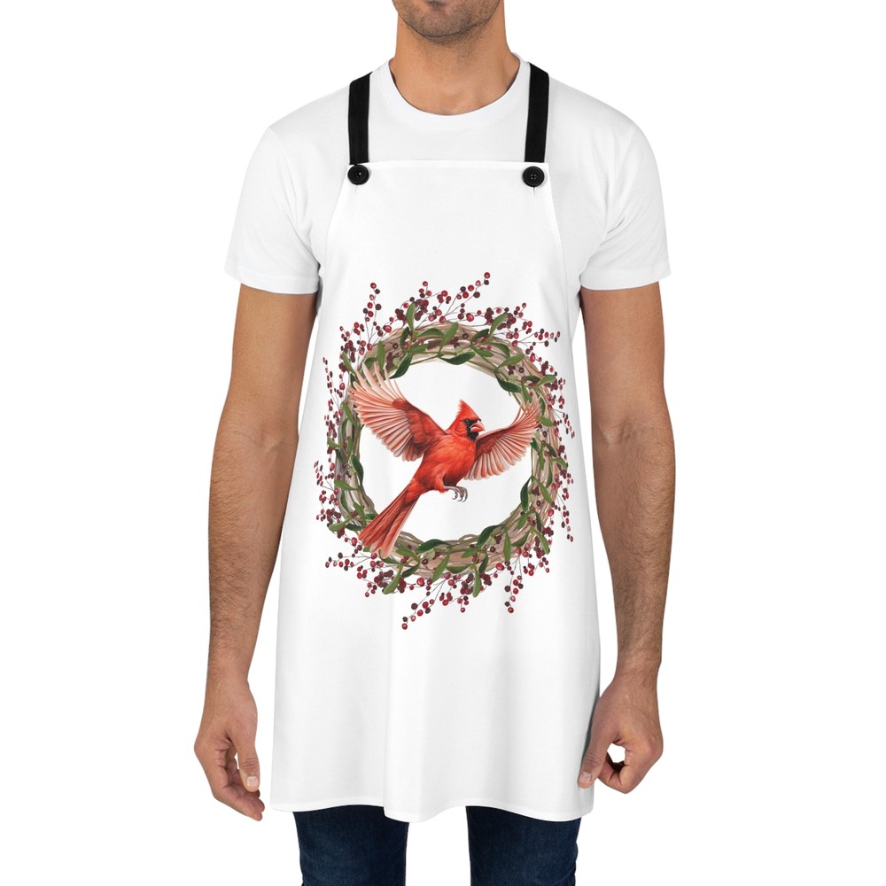 Apron (AOP), Cardinal apron,cardinal kitchen decor, chefs cardinal apron,