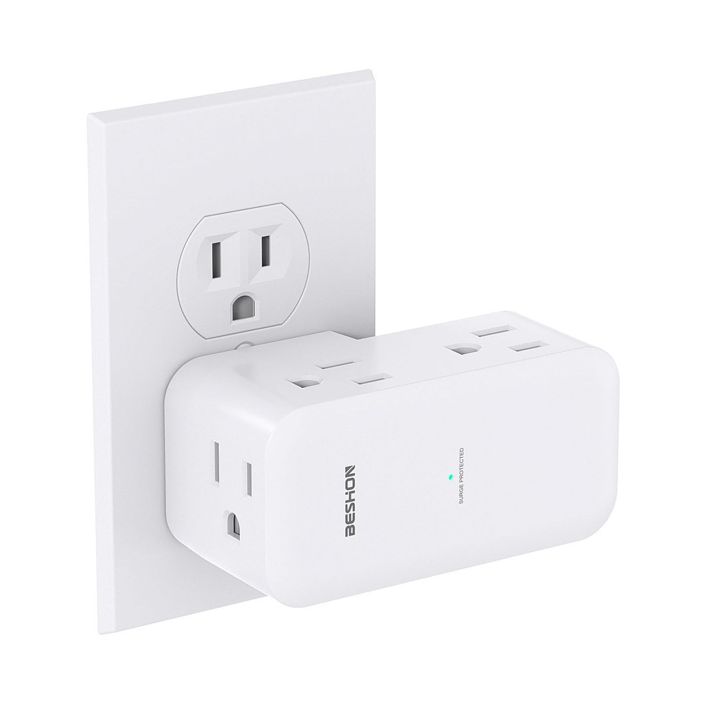 Surge Protector Outlet Extender Rotating Plug 6 AC Wall Adapter Splitter