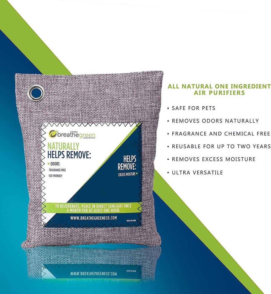 Bamboo Charcoal Odor Eliminator Bag (4-Pack), Activated Charcoal Odor Absorber