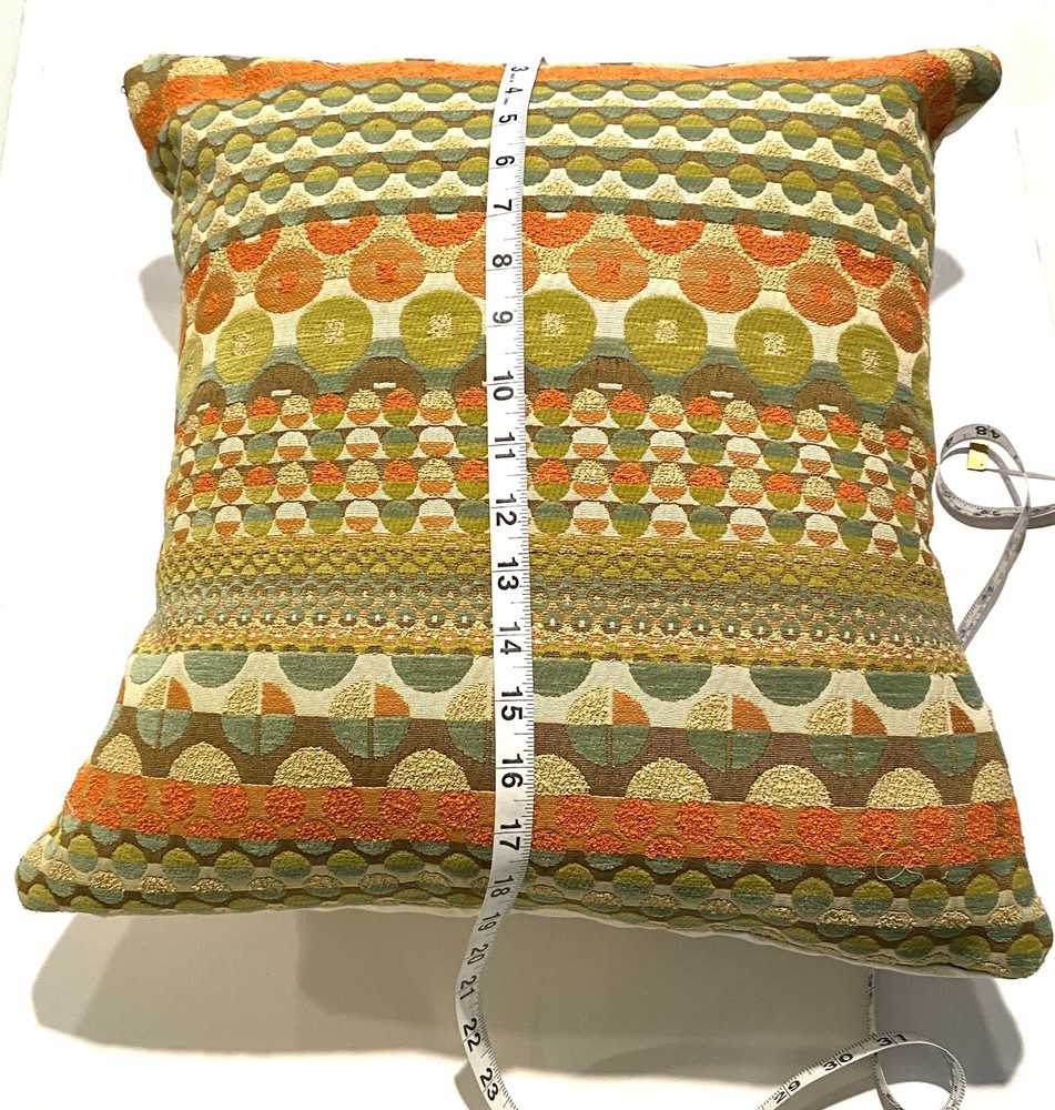 Multicolored Textured Geometric Pattern Pillow Sham Size 18 x 18 Envelope Close