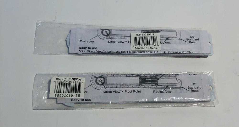 2 Bullseye Compass 4 In 1 Drawing Tool Compass Ruler Inch Centimeters Protractor