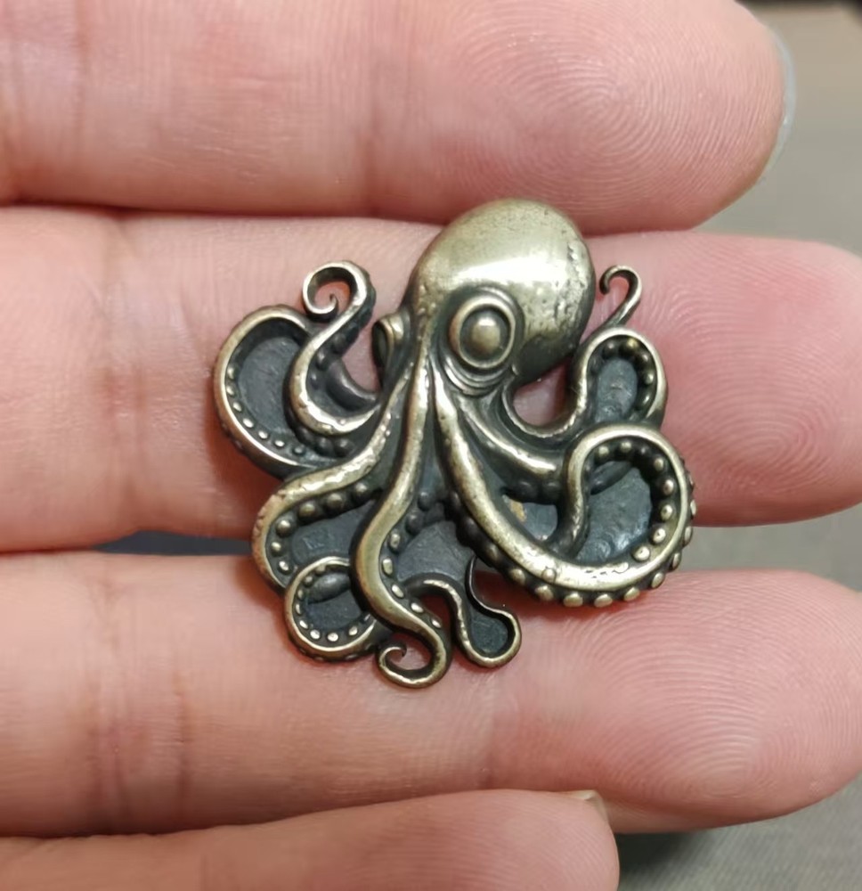1 piece Brass Octopus statue sticker Lighter DIY Accessory