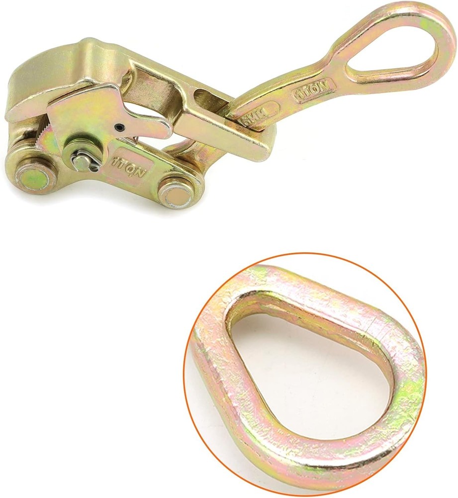 2 Pack 1 T Cable Grip Wire Grip Steel Rope Jaw Puller for Wire Rope, Pulling ...