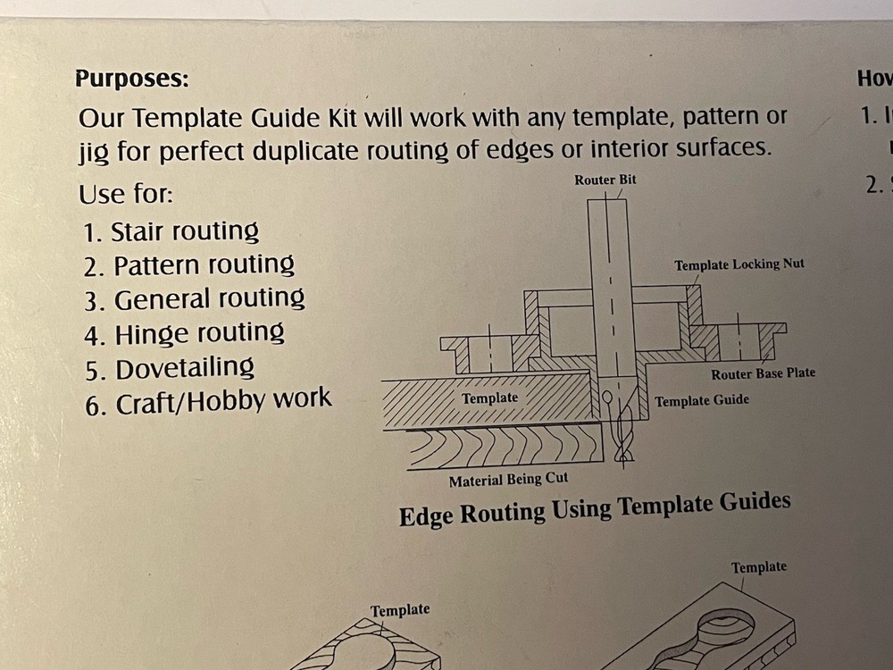 Pioneer 10 Piece Solid Brass Router Template Guide Kit With Adaptor