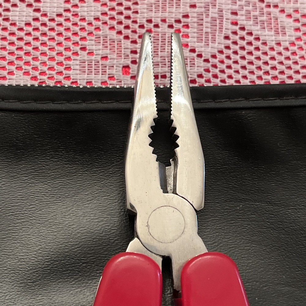 Multi Tool 8 Blade Pocket Knife Red Handle Black Sheath NIB