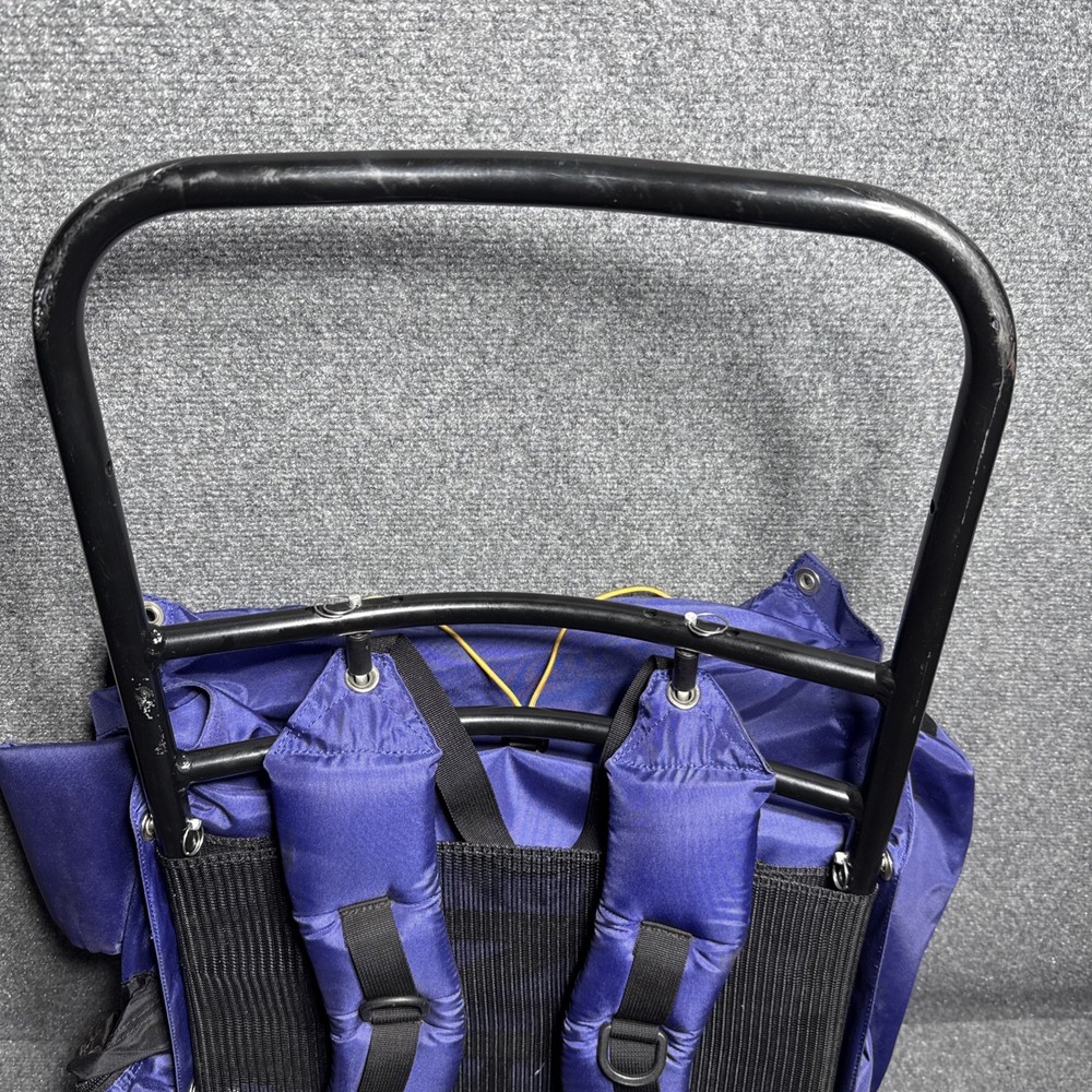 Rokk Bristlecone External Frame Hiking Backpack Blue Trail Camping Pack