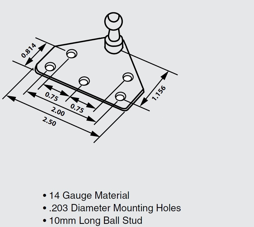 10MM Flat Bracket 2-1/2" Mount Flange Gas Strut Prop Rod Camper RV Bed Hatch