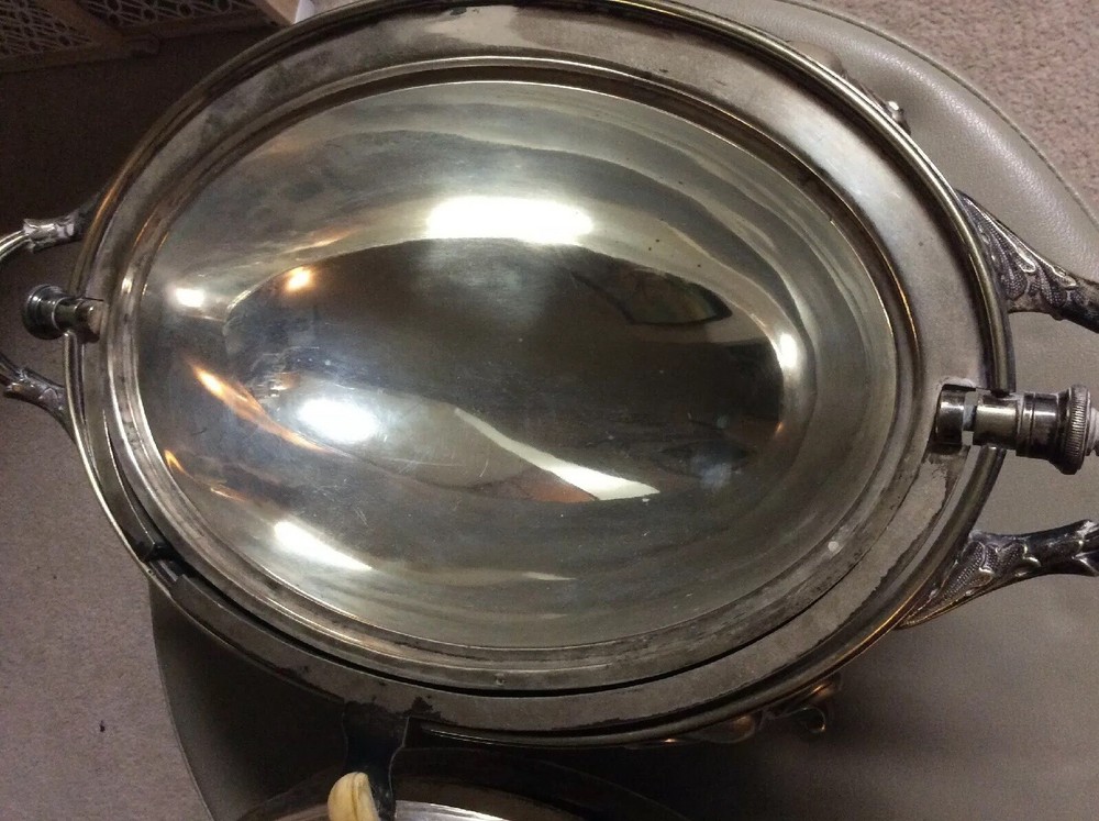Antique Vintage D.K. Server Warmer Chafing Dish