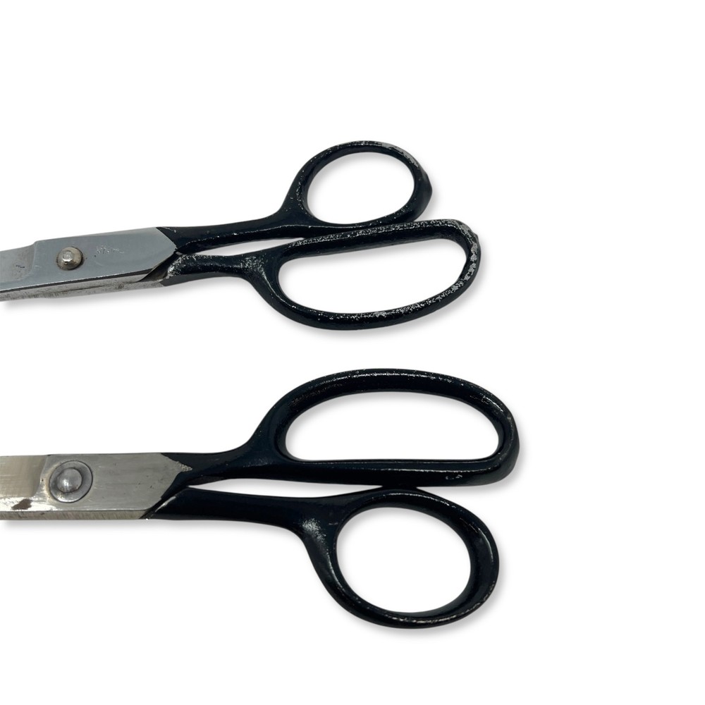 Vintage Style Tailor Shears Lot, Black Handle Sewing Scissors, 2 Pcs