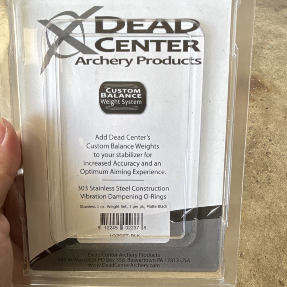 Dead Center Custom Balance Weight System Stabilizer 1oz Matte Black 3 Pack