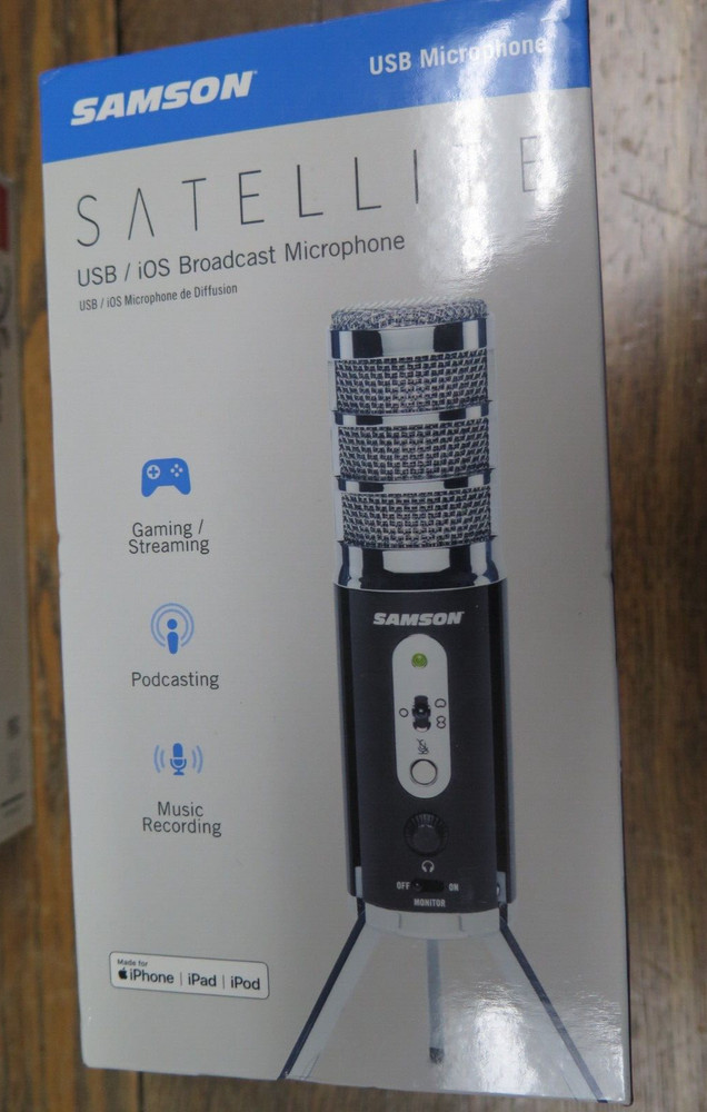 Samson SASAT Technologies Satellite USB/IOS Broadcast Microphone, Aluminum/Steel