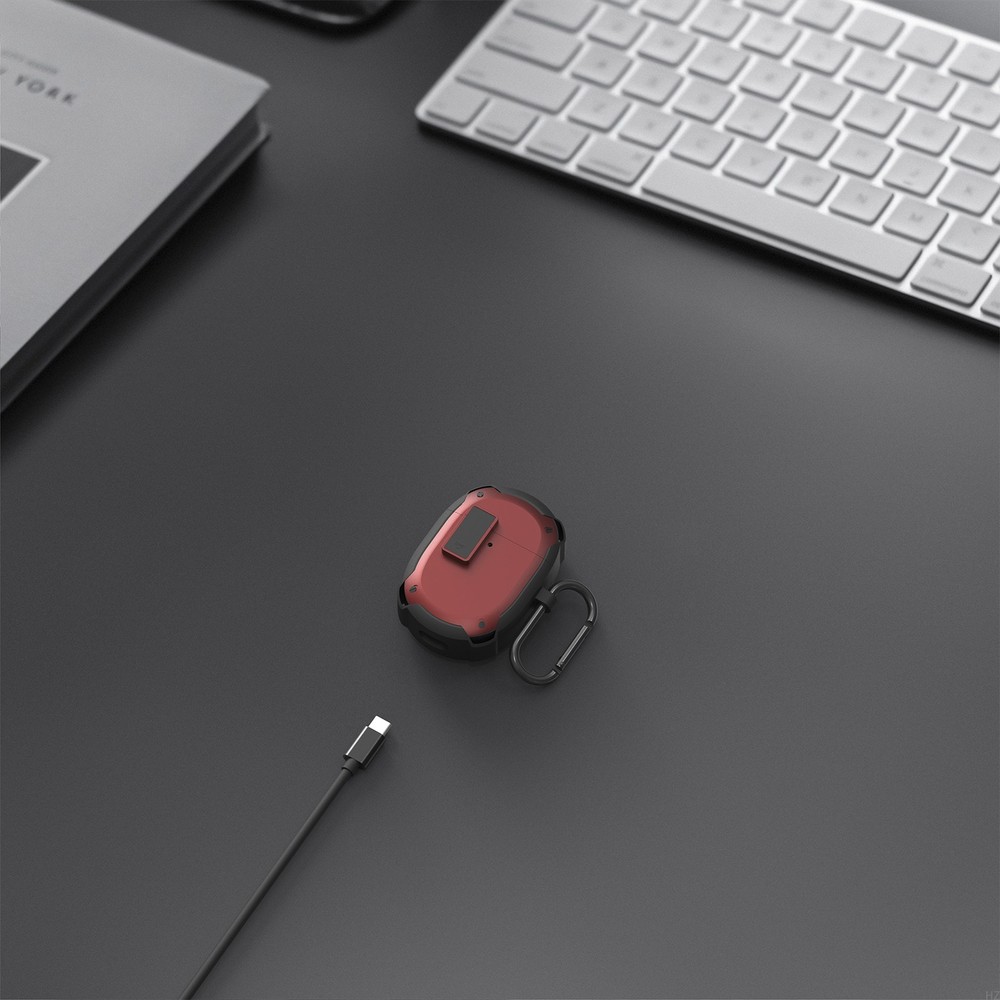 Geekria PC Case Cover for Google Pixel buds A (Black red)