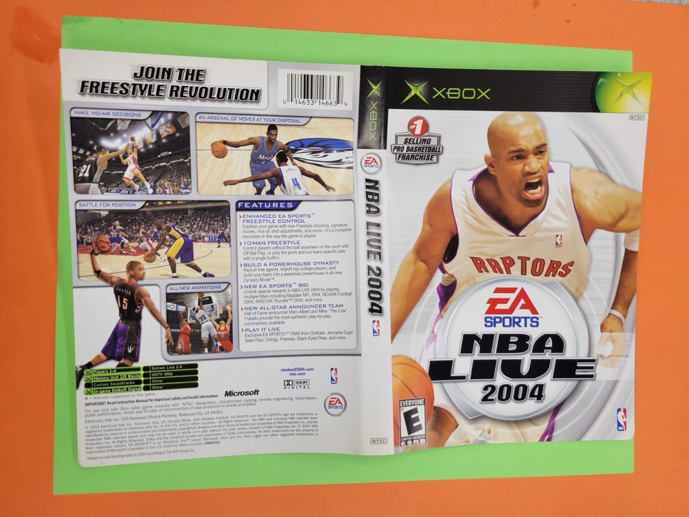 NBA Live 2004 ORIGINAL COVER ART **NO GAME DISC**