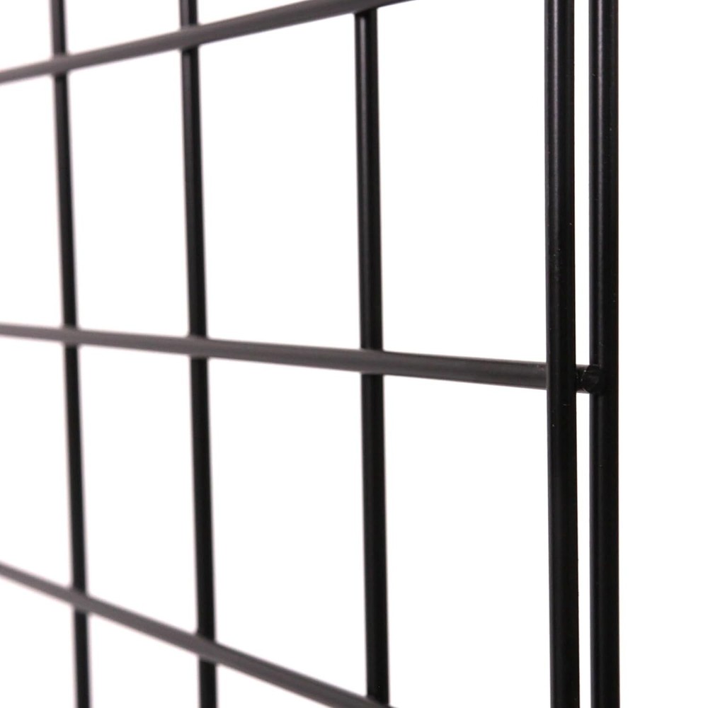 Wire Grid Panel 2' x 4' with 4 Mounts Black Display Craft Wire Grid Storage Pots