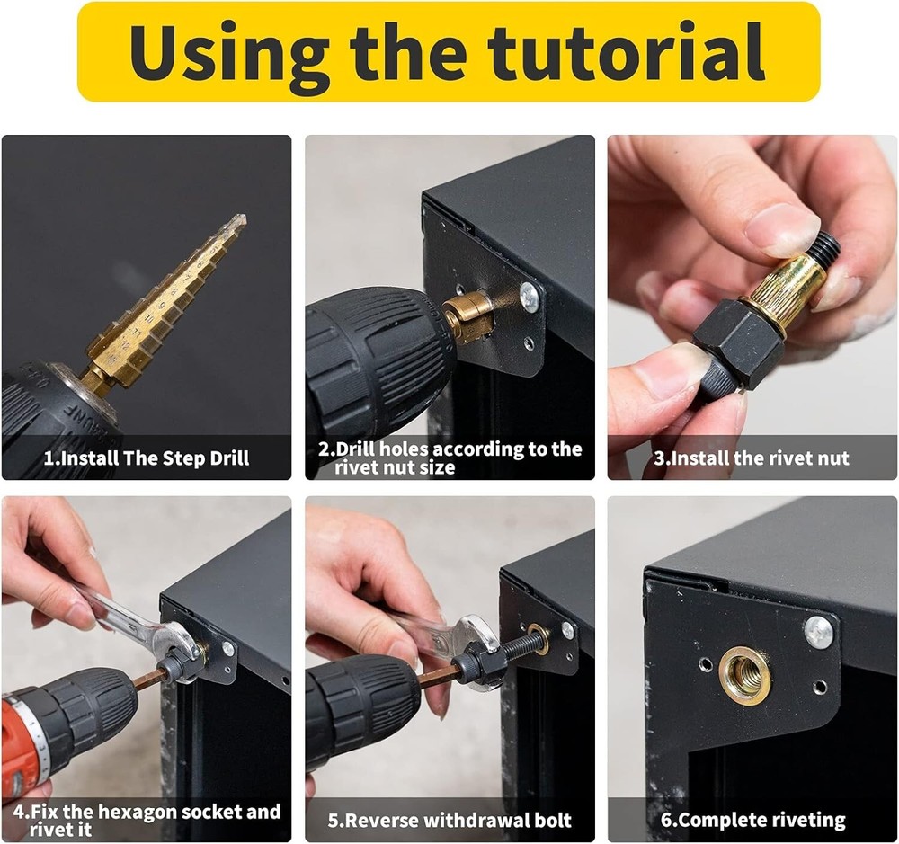 Rivet Nut Tool, Hand Nuts Riveter, Rivnut Tool with Metric and SAE, Rivet Nut