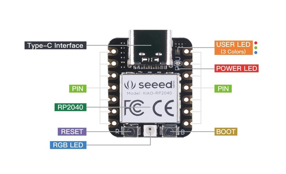 XIAO RP2040 Microcontroller DualCore ARM Cortex M0+ For Arduino MicroPython