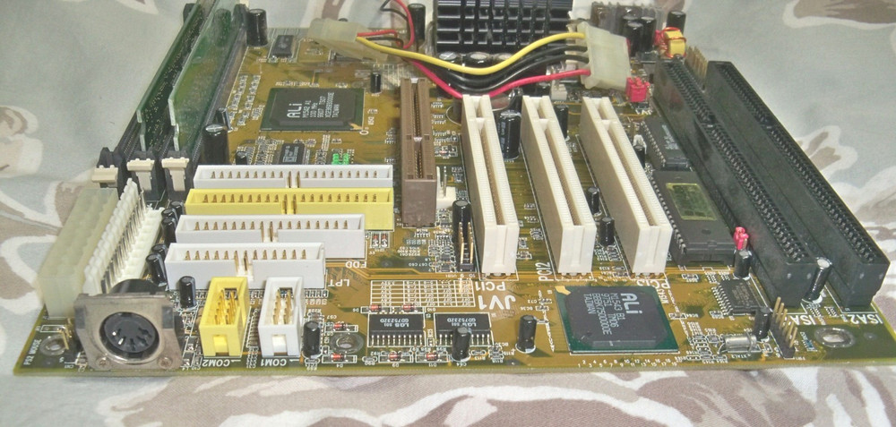 SuperPower SP-A586B Rev A Socket 7 Motherboard + GPU + CPU + RAM + Cables TESTED