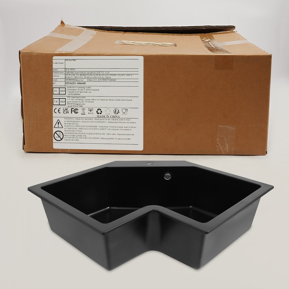 Modern Flushmount Corner Kitchen Sink, Undermount Irregular Corner Kitchen Sink