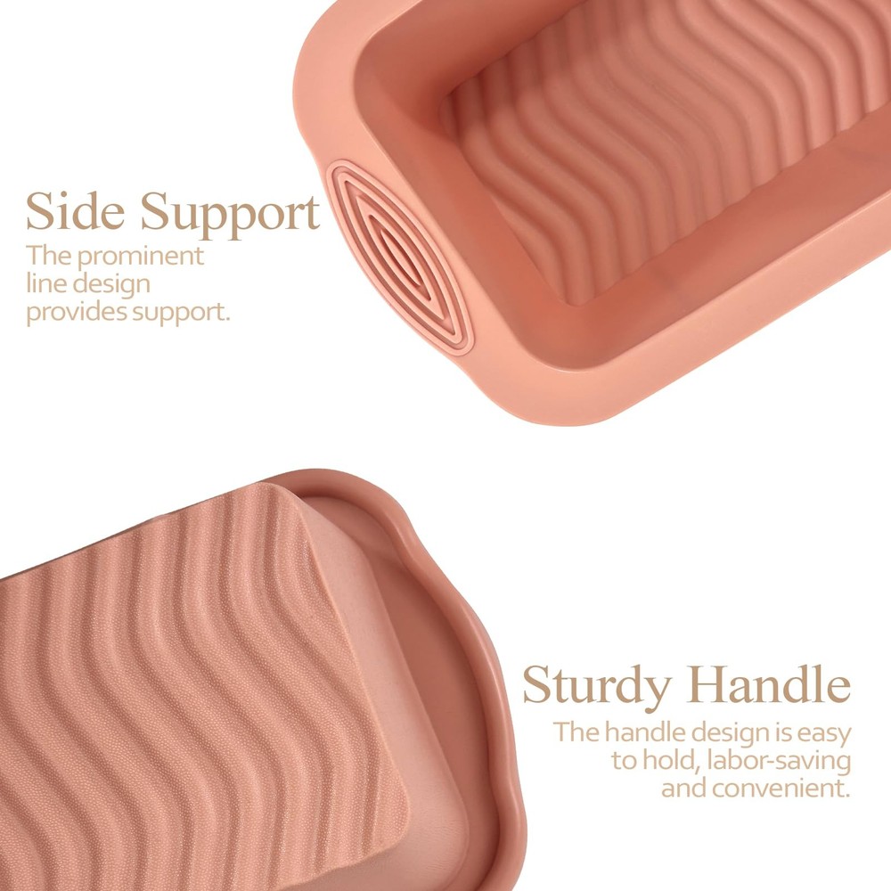 Koolstuffs Silicone Bread Loaf Pan, 2 PCS Rectangular M, Blue and Pink