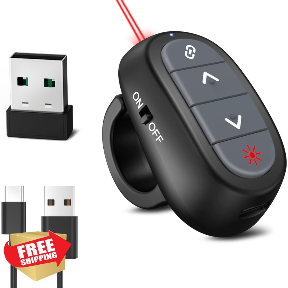 Presentation Clicker Wireless Laser Pointer, PowerPoint Remote