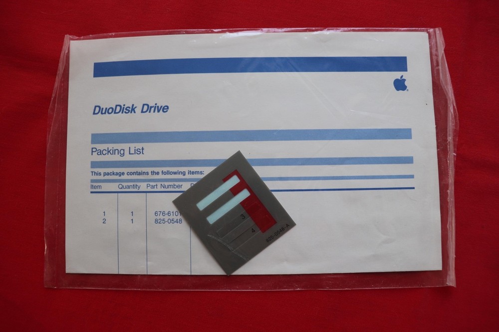 APPLE COMPUTER DUODISK OWNER’S MANUAL PLUS PACKING LIST