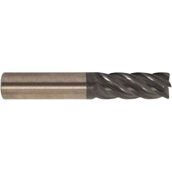 Accupro 5/8" Diam 5 Flute Single End Solid Carbide 0.03" Corner Radius End Mi...