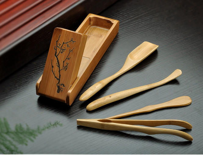 Tea Spoon Kit Box Folding Tea Tool Tea Needle Set Degrees Rotation Clean Clip