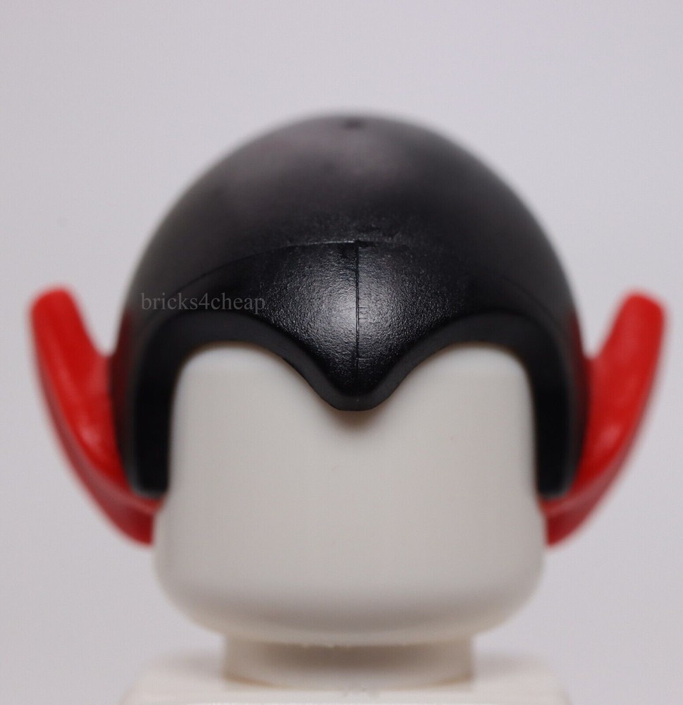 Lego Black Hat Elf Drooping with Molded Red Pointed Ears Pattern