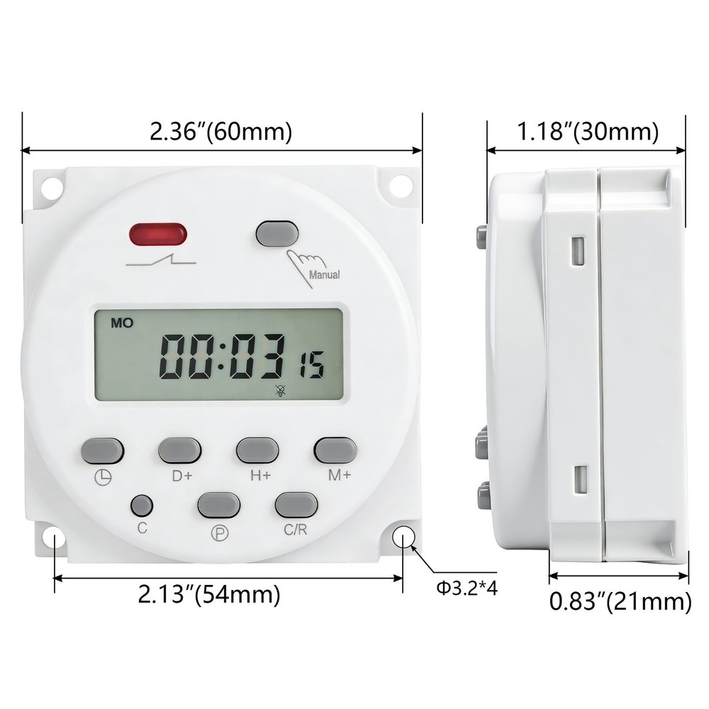 Timer Switch, CN101A, DC/AC 12V 16Amp, Digital LCD Power Programmable Timer T...