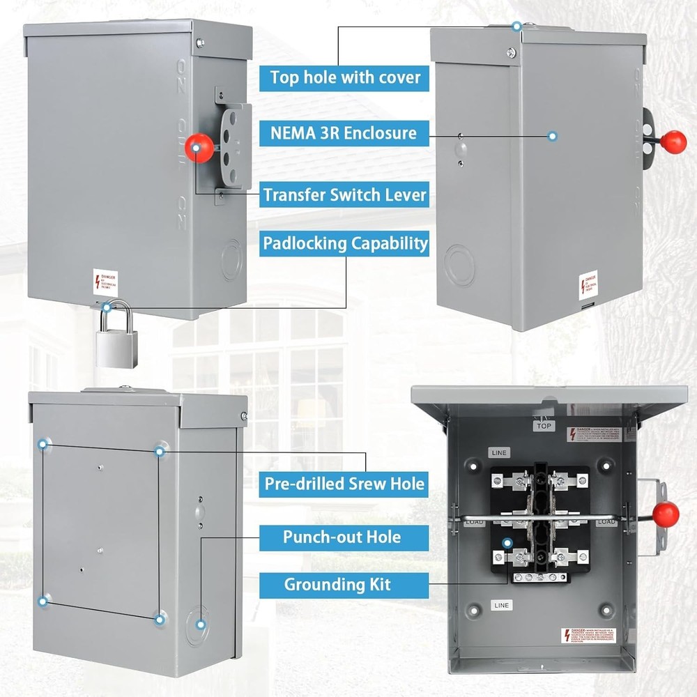 100A Manual Transfer Switch for Generator, Manual Generator Transfer Switch,100