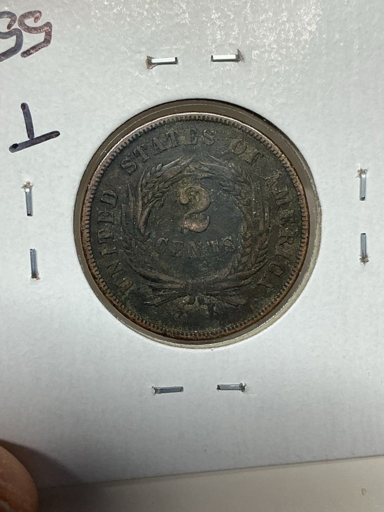 1868-P Two Cent Coin 2c Philadelphia Mint - KK856