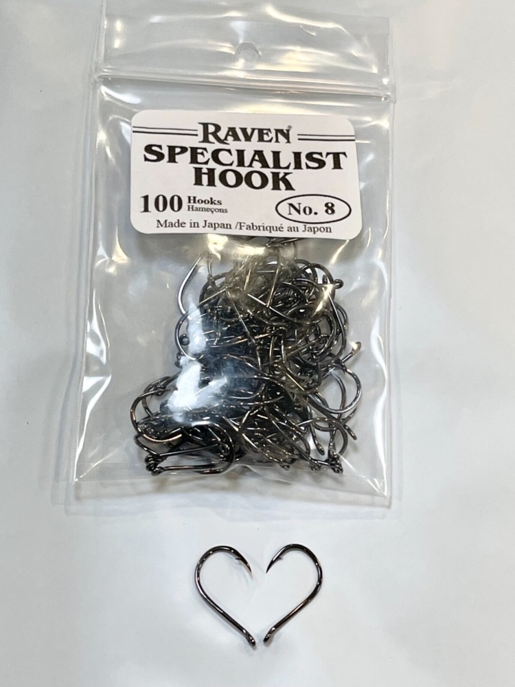 Raven Specialist  Hooks Size #8, 100 Ct Pack